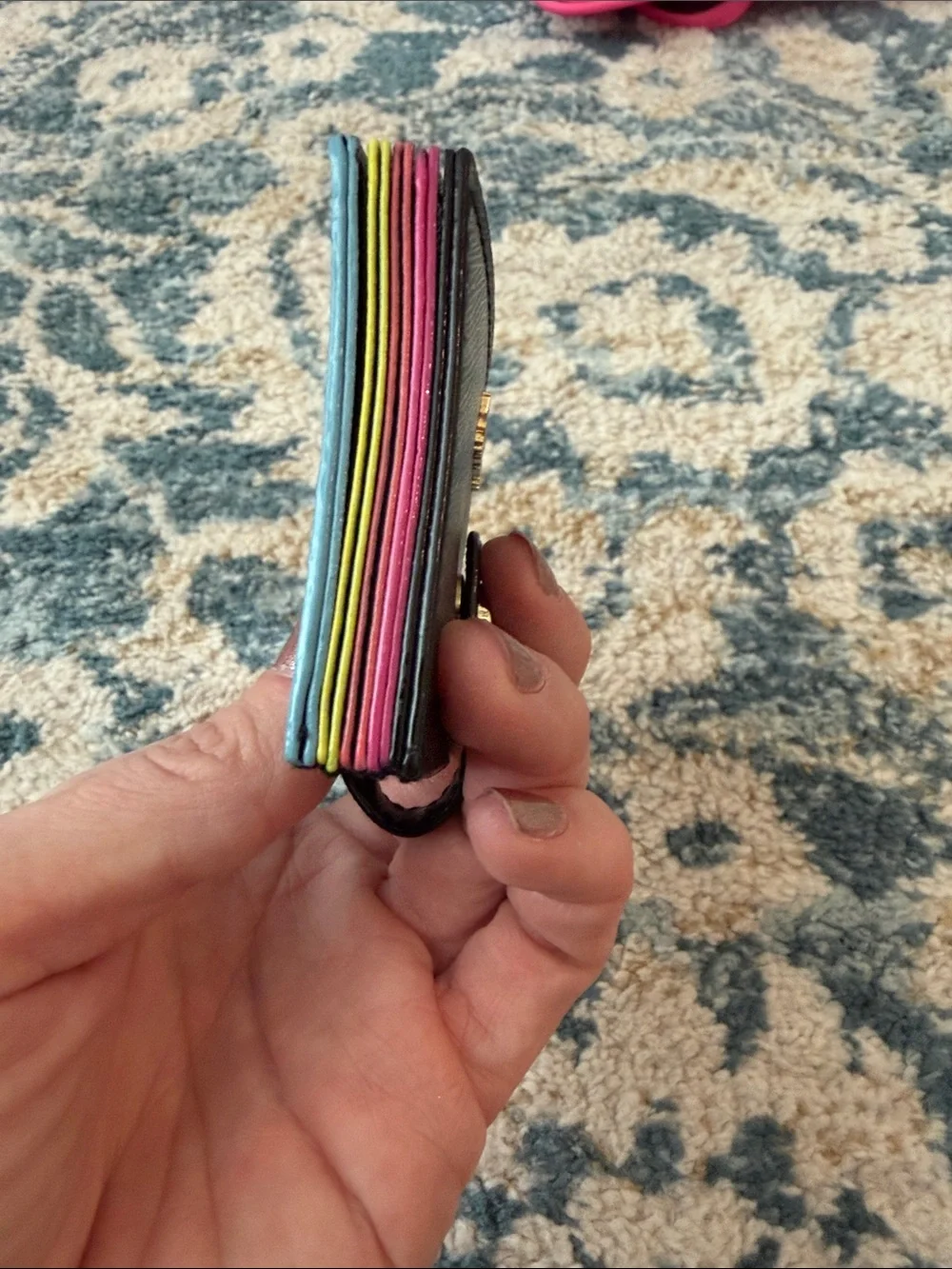 Victoria's Secret Black Card Holder with Multi-Color Edges - Picture 5 of 10